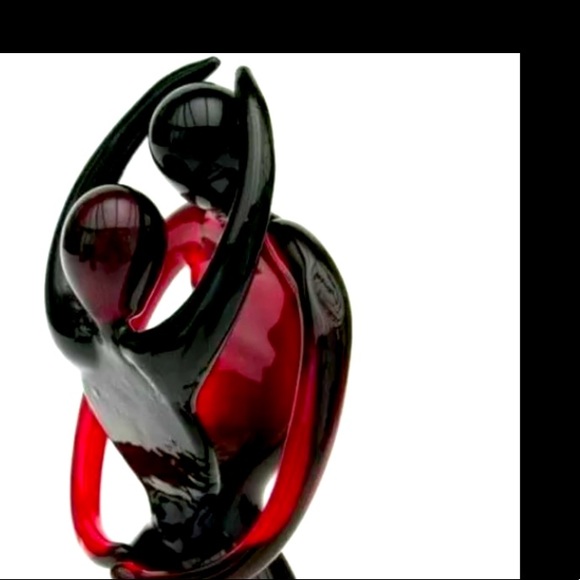 Stunning Murano Art Glass Freeform Lovers Figurine *Dark Red *XL 19cm Tall - Picture 4 of 4